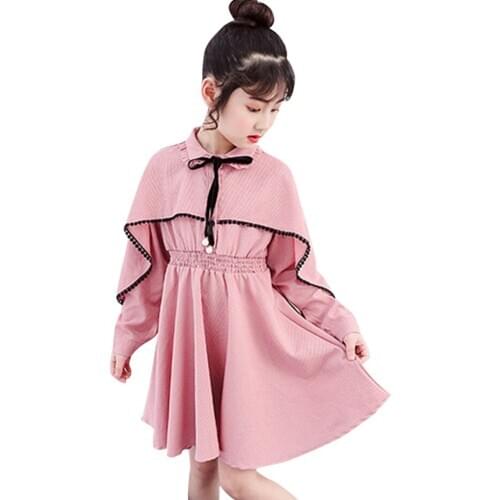 Big Girls Dress Long Sleeve Girls Party Dress Lace Flower Children Dresses Autumn Winter Costume Girl 6 8 10 12 14
