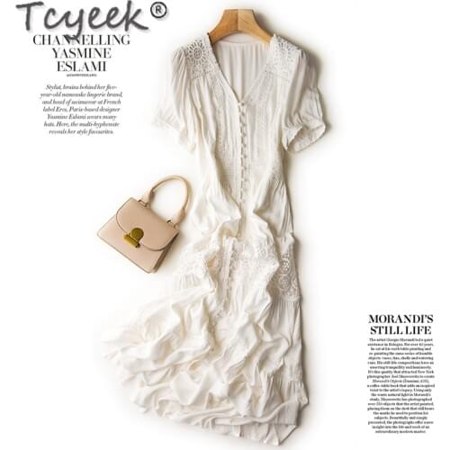 Tcyeek Summer Dress Women Long Dresses Sexy White Beach Dresses Maxi Party Dress Vestidos Verano 2021 Clothes LW4993