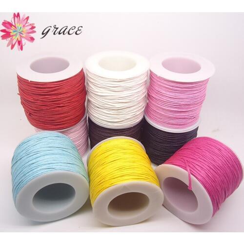 80m/lots 1mm Colorful Braided Waxed Cotton Cord Beading String Threads Rope For Bracelets Diy Beads Weave Jewelry Making Cording
