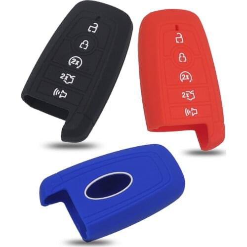 Bilchave 5 Buttons For Ford Fusion Mustang Explorer F-150 F-250 F-350 2017-2020 Silicone Remote Car Key Cover Holder Protector