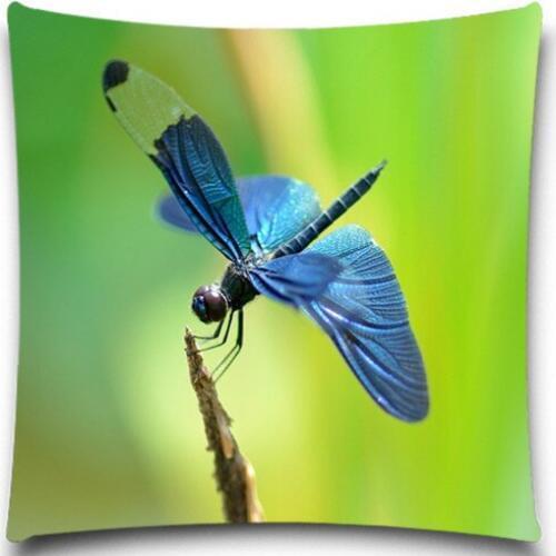 Blue Dragonfly Black Ant pattern Sofa Home car Decorative Throw Waist Pillow Case 16 18 20 inch Cushion Cover Cotton Polyester