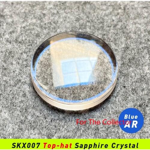 Compatible With SKX Flat Inserts HQ Top Hat Blue AR Sapphire Crystal SKX007/SKX171/SKX173/SRPD