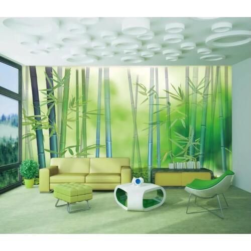 Modern Custom 3D Wallpaper Bamboo forest simple green bamboo TV background wall Living Room Wallpaper 3D Painting