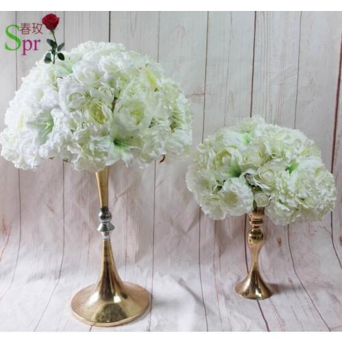 SPR high quality wedding artificial penoy rose table kissing flower ball wedding real touch flower wall backdrop arch decoration