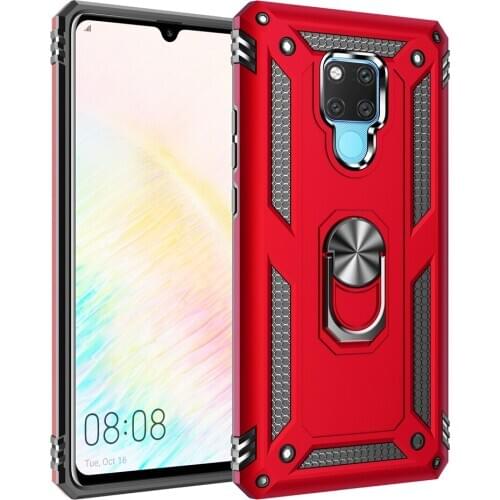 Heavy Duty Car Magnet Shockproof Armor Case For Huawei Mate 20 X Mate20 Pro Lite Cover 360 Ring Stand Holder