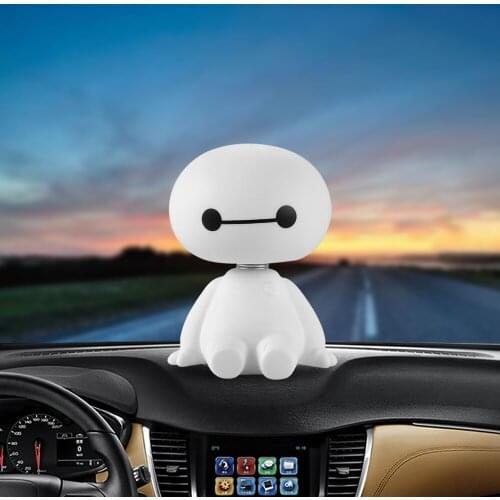 Car decoration cute robot shaking head doll car interior decoration cartoon plastic auto decor