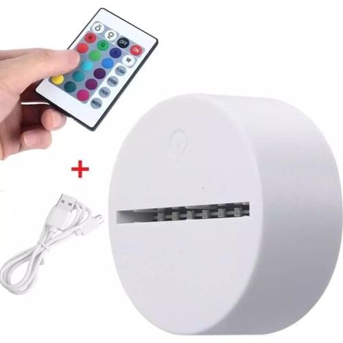 USB Cable Touch 3D LED Light Holder Lamp Base For 3D LED Night Light Replacement 7 Color Colorful Light Bases Table Led Base