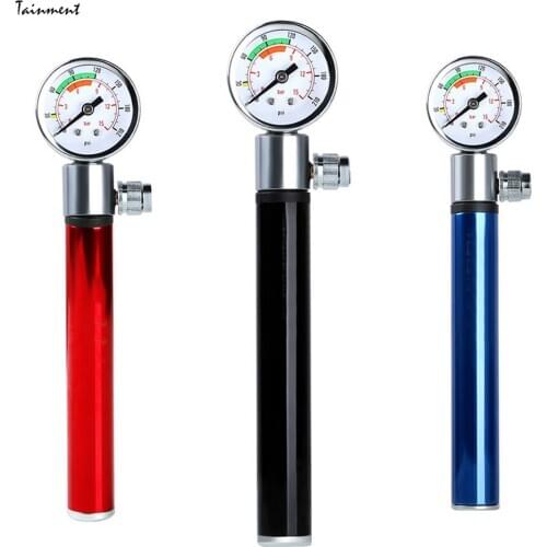 Mini Bicycle Pump with Pressure Gauge 120 PSI Hand Cycling Pump Presta and Schrader Ball Road MTB Tire Bike Pump 3 Colors Choose