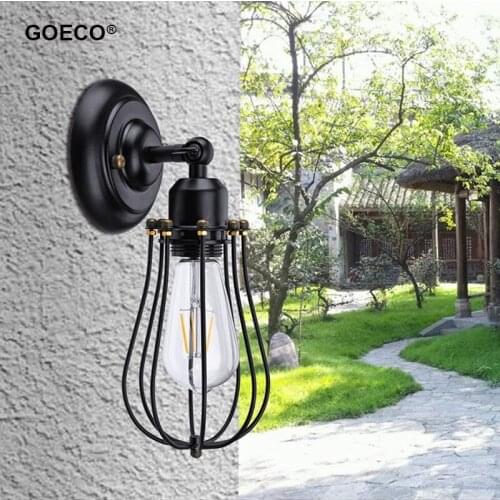 Vintage Industrial Wall Lamp American Retro Wall Light For Living Room Bedroom Restaurant Bedside Loft Corrido Cage Sconce E27