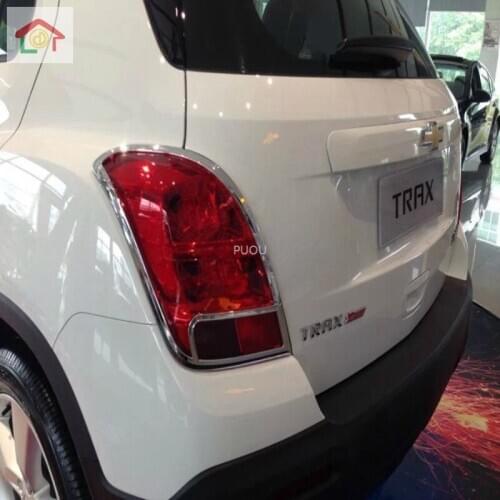 For Chevrolet TRAX Tracker 2014 2015 2016 2017 2018 ABS Chrome TailLight Rear Lamp Cover Trim 2pcs car styling accessories