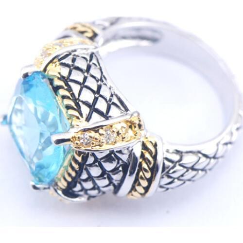 Crystal Zircon Crystal Women 925 Sterling Silver Ring F558 Size 6 7 8 9 10