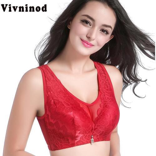 Vivninod women underwear XX floral mesh vest bra sexy bh push up lace bralette thin cup wireless max 95 C brassiere femme entice