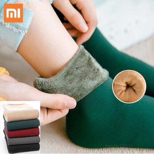 3Pairs Xiaomi Winter Warmer Socks Women Velvet Thicken Thermal Sock Wool Cashmere Snow Boots Socks Men Home Floor Sleeping Socks