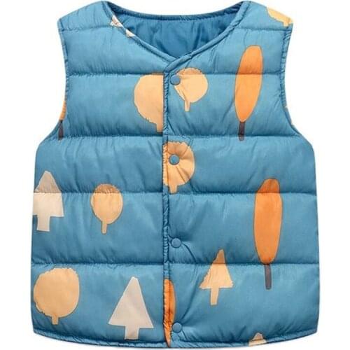 Winter Boys Girls Vest Children Down Cotton Jackets 2021 New Autumn Fashion Cute Thick Warm Coat Waistcoat Kids Baby Vest 2-6y
