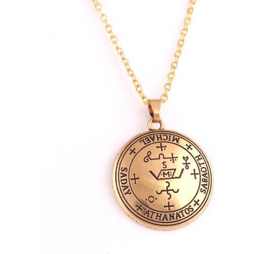 Link Chain Archangel MICHEAL Religions Amulet Special Rune Letter Pattern Zinc Alloy Provide Dropshipping