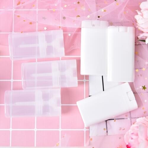 10pc Clear White Lipstick Lip Tube Plastic Empty Diy Oval Lip Balm Tubes About 15g Portable Deodorant Containers