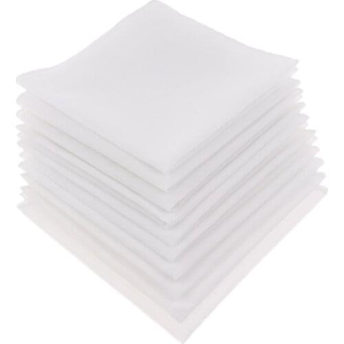 10 Pack 100% Cotton Handkerchiefs Diy Handkerchiefs Men Party Hanky Hankies Towel