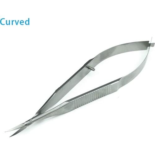 115mm Ophthalmic Trabecular Scissors Stainless Steel Curved Blades Eye Instrument