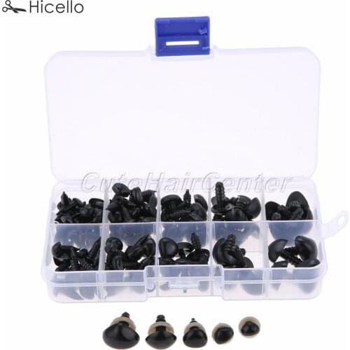 125sets/box Plastic Safety nose Triangle DIY Handmade Accessories Puppet Doll Teddy Bear Animal 6-17mm Mini Toy Plush Stuffed