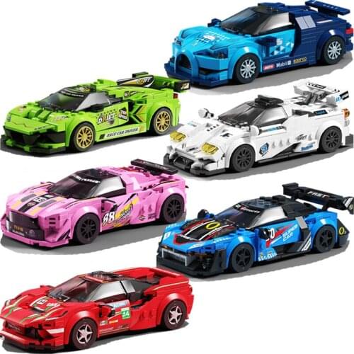 2021 Speed Champions Senna GTR GT3 F8 EVO Racing Sports Car Vehicle Rally Racers Figure MOC Building Blocks Bricks Classic Model