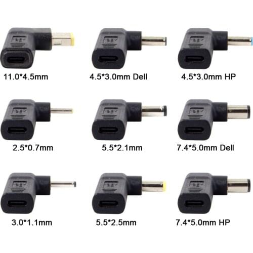 Laptop PD Power Adapter Connector DC Plug USB Type C Female to Universal Male Jack Converter for Lenovo Dell HP ASUS Notebook