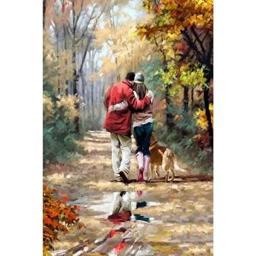 5D DIY Diamond Embroidery Lover Full Square Scenery Cross Stitch Diamond Embroidery Wolf Full Round Rhinestones Christmas Gift