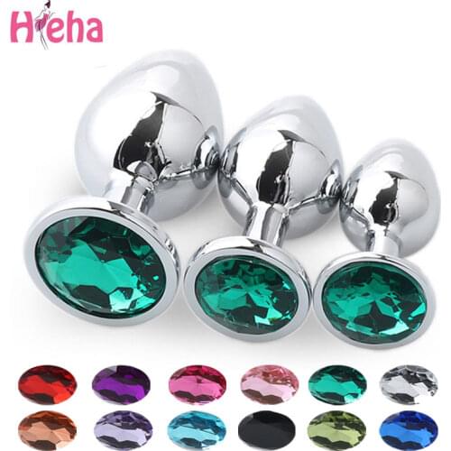 Anal Sex Toys 13 colors available Big medium small 3pcs/set Anal plug Butter Plug Solid Metal plug Women men adult products
