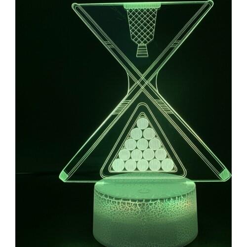 Battery USB Desk Lamp Snooker Billiard Eight Nine Ball 3d Optical Led Night Light for Club Bar Counter Atmosphere Nightlight
