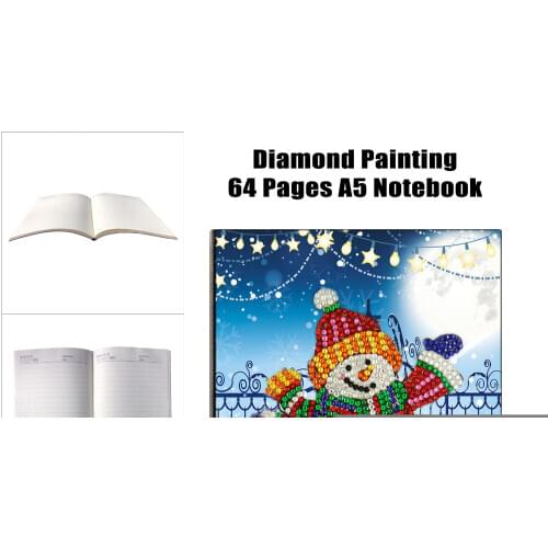 EverShine Special Shaped Snowman Diamond Painting Notebook 60 Pages A5 Notebook Diamond Mosaic Picture Rhinestone Christmas Gift
