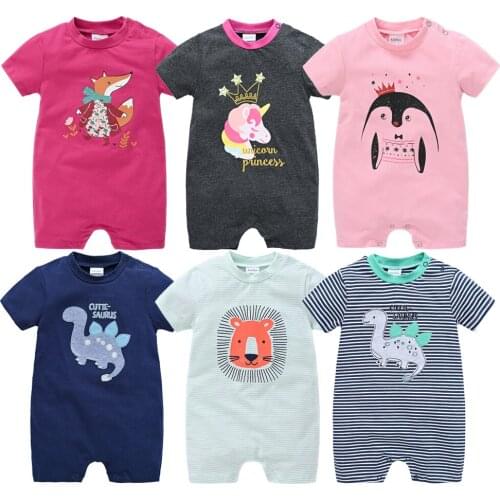 Kavkas Baby Boy Clothes Cartoon Print Newborn Girl Romper 0-3 months Short Sleeve Summer One Piece Jumpsuit