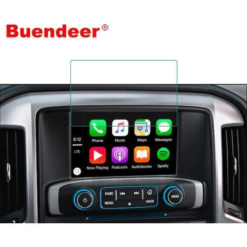 Buendeer car Navigation Tempered glass film For GMC Sierra 1500 2500HD 3500HD Denali 2015-2019 8 inch media center screen