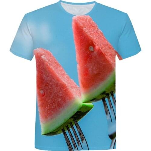 T-Shirt Summer 2021 Childrens Fruit Cartoon 3D Printing T-Shirt Trendy Fashion Girl Boy Harajuku Comfortable Short Sleeve Top