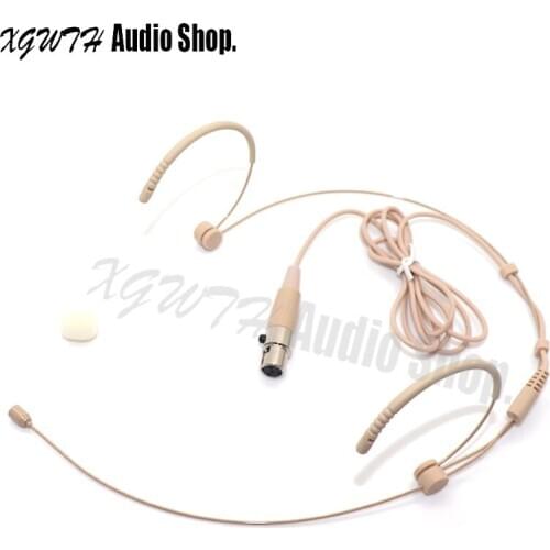 Double Over Ear Headset Headworn Microphone Compatible with Shure Wireless System Wired Audio Condenser TA4F 4 Pin Mini XLR