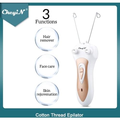 CkeyiN Women Electric Epilator Body Facial Hair Removal Defeatherer Cotton Thread Depilator Lady Shaver Face Hair Remover Beauty