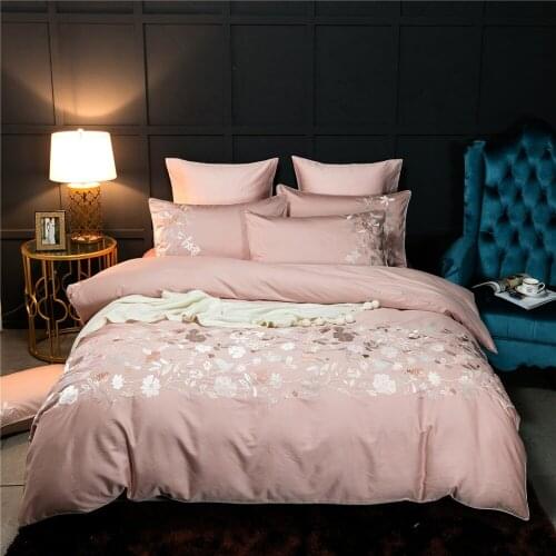 Europe Embroidered Luxur Egyptian cotton Wedding Bedding Sets Queen King size4/6pcs Bed set Bed Sheet Duvet couer se