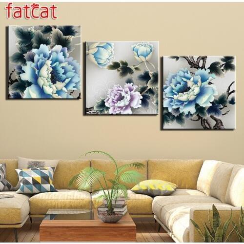 FATCAT Peony blossom 5D Diy Mosaic Diamond Embroidery Flowers Diamond Painting full square round drill needlework decor AE2047