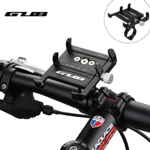 GUB PRO7 Mobile Phone Holder For Bicycle Handlebar Aluminum Alloy Iphone Bracket Motor Bike Phone Stand Bike Accessories Black