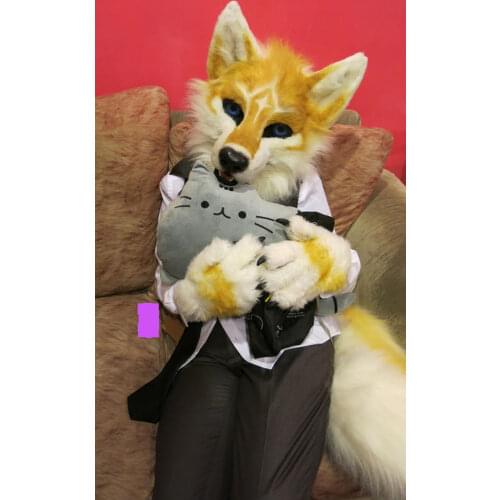Customized Available REAL PHOTO dx0018 head CAT full sets husky dog Suit fursuit Costume fox Party Carnival Gift