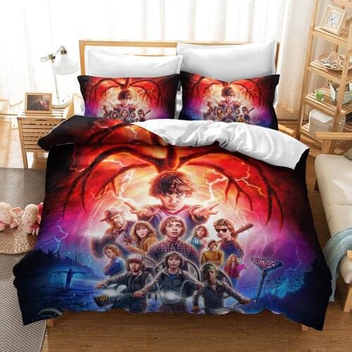 Horror Movie 3D Hot Stranger Things Luxry Bedding Set Printed Duvet Cover Sets Twin Full Queen King Size Dropshipping Home