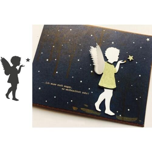 Good-looking Wings Angel With Star Metal Cutting Dies Cut Dies Scrapbooking Album Paper DIY Cards Crafts Embossing Die Cuts 2019
