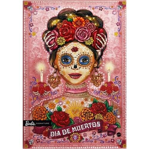 Barbie Signature Dia De Muertos 2020 Doll (12-in Brunette) in Embroidered Lace Dress and Flower Crown with Authenticity GNC40