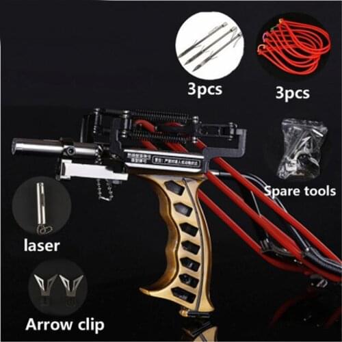 Laser Slingshot Strong Slingshot Catapult With Arrow Clip Hunting caza Powerful Catapult with wrist Target Archery Crossbow Bolt