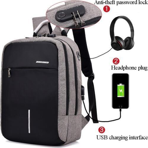 USB Charge Anti Theft Backpack Men 15 inch Laptop Mens Backpacks Fashion School Bag Travel Duffel Bag Bagpack Sac A Dos Mochila