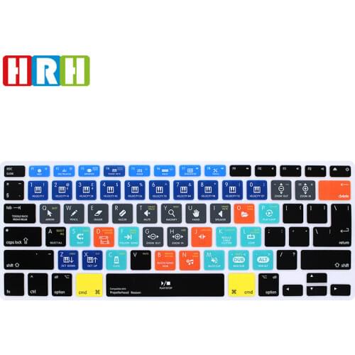 HRH Propellerhead Reason Hotkey Shortcuts Silicone Keyboard Cover Skin for Macbook Air 13" for Macbook Pro 13"15" 17" EU/US Both