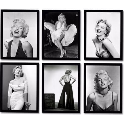 Marilyn Monroes Wall Pictures For Bedroom Movie Posters And Prints Wall Art Canvas Painting Home Decor Black White Figure Prints