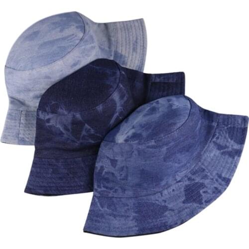 New Summer Casquette Gorras Panama Bucket Hat Men Women Summer Blue Denim Bucket Caps 2021
