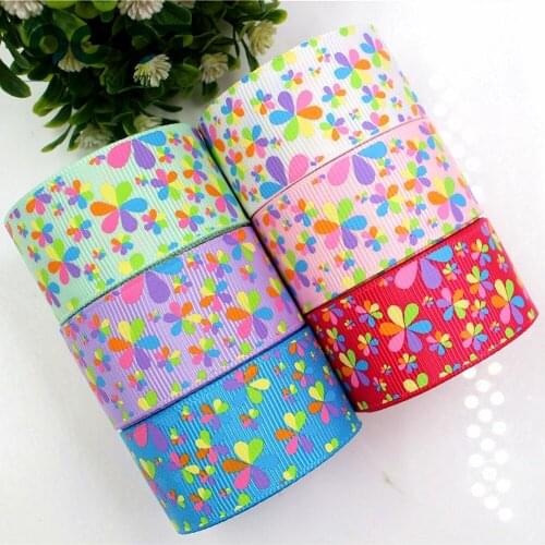 OOOT BAORICT 177011 , flowers grosgrain Ribbon,25MM ,10 yards The tape for Sewing , DIY Headdress Accessories Handmade material