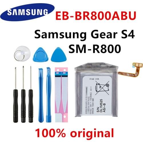 SAMSUNG 100% Orginal EB-BR800ABU 472mAh Battery For Samsung Gear S4 SM-R800 SM-R805 SM-R810 Smart Watch Batteries+Tools