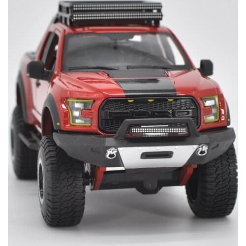 Original 1:24 red F150 SVT Raptor Truck car models, diecast pick-up off road metal model for gift