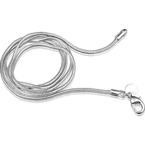 5pcs/lot 925 Sterling Silver 2mm Snake Chain Necklace For Women Men Jewelry Necklace 16" 18" 20" 22" 24inch Wholesale
